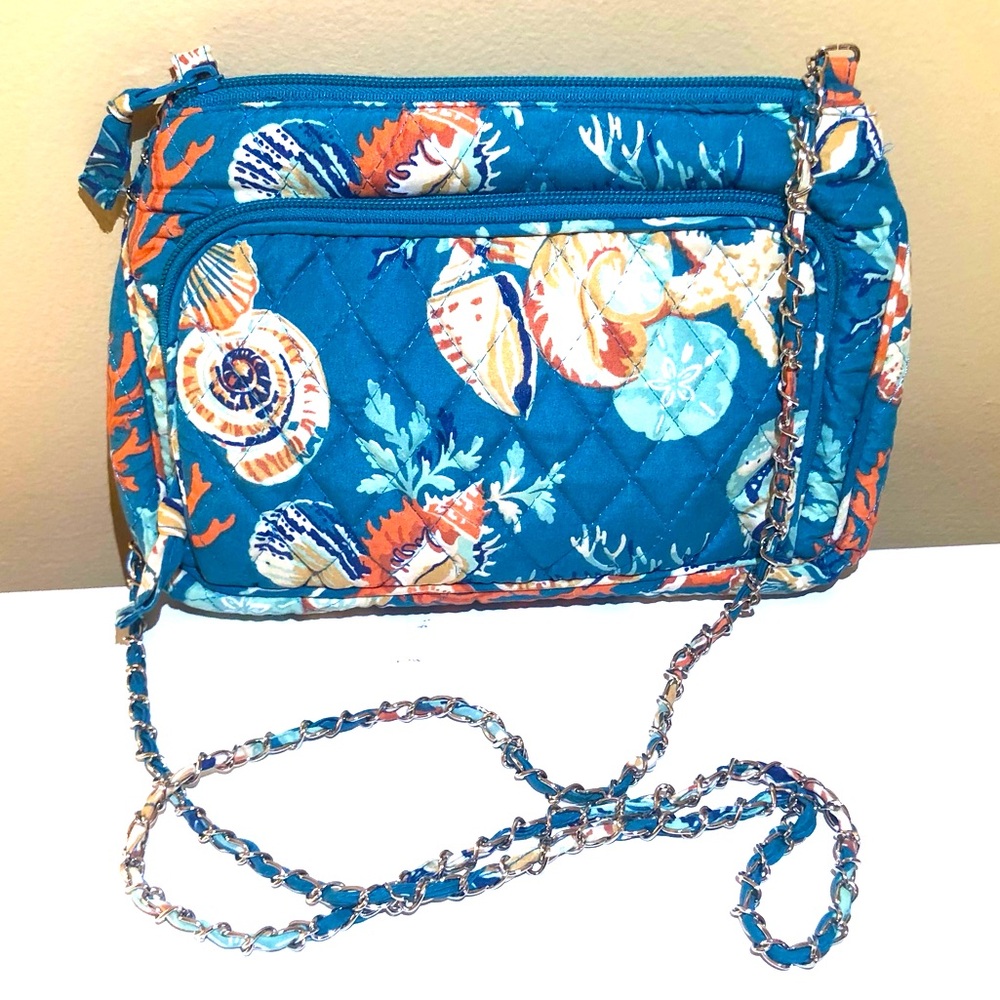 Seashell design Shoulder Bag With Chain Strap & Multi Compartments in/Outside
